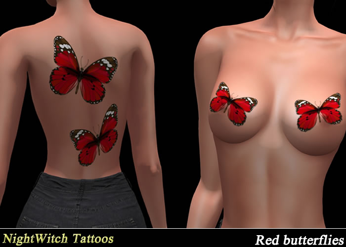 /N/ - Red butterflies tattoo - BOM