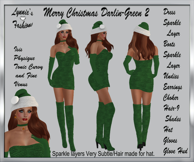 MERRY CHRISTMAS DARLIN 2 IN GREEN UNPACK