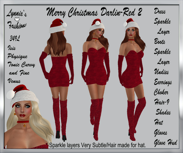 MERRY CHRISTMAS DARLIN 2 IN RED UNPACK