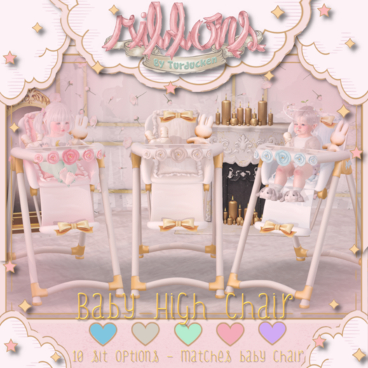{Ribbons} Baby Highchair - Cream {Box}