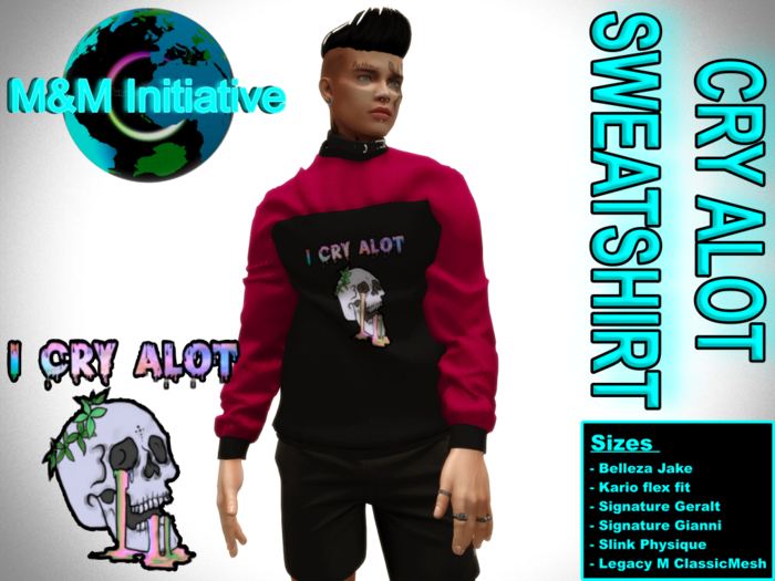 M&M Initiative - Delivery Hud - Cry Alot Sweatshirt M - Pink