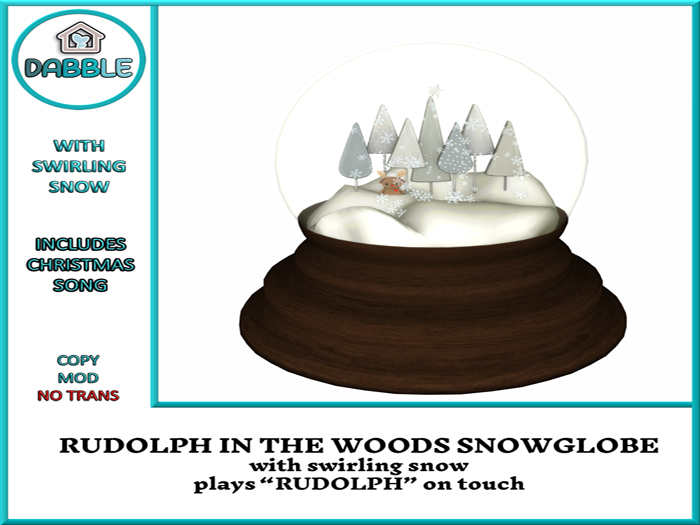 DB RUDOLPH IN THE WOODS SNOWGLOBE  add me