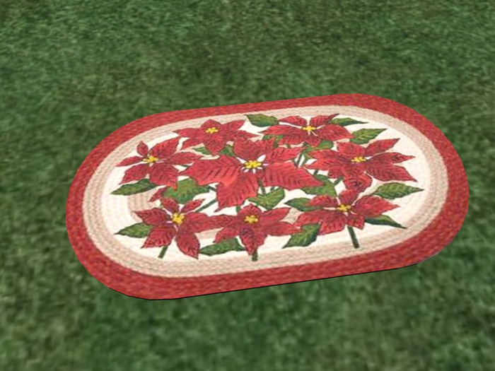 TM Oval Poinsettia Christmas Rug