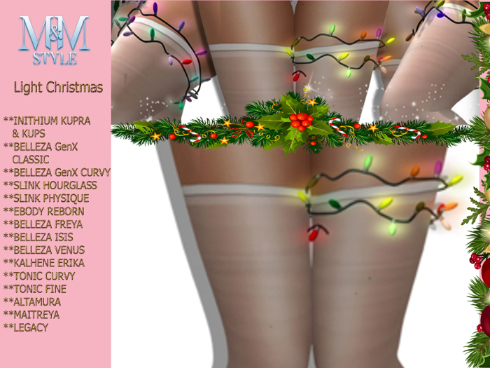 M&M STYLE-GARTER CHRISTMAS LIGHT-DIC22