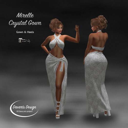 * Promo DAVARTS DESIGN - MIRELLE CRYSTAL GOWN SILVER. maitreya copy