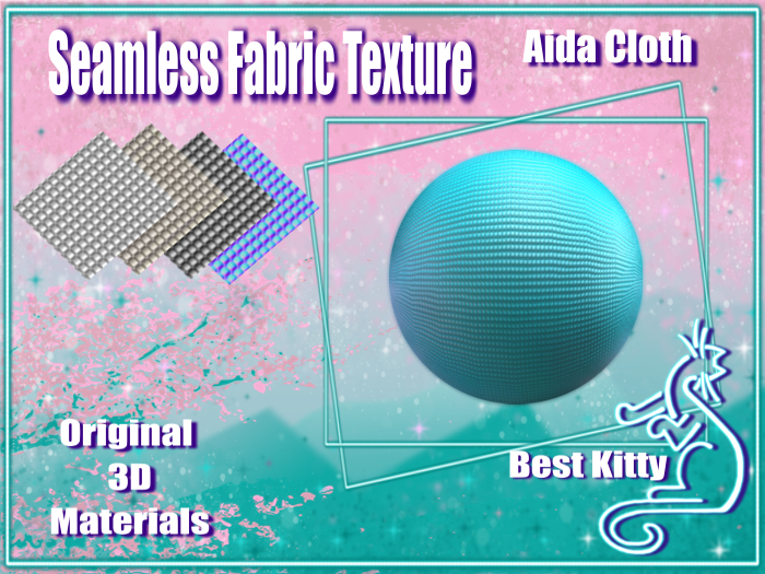 Best Kitty Seamless 3D Textures and Materials: Aida Fabric