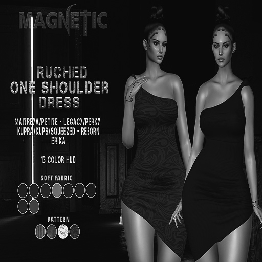 Magnetic - Ruched One - Shoulder Dress DEMO (ADD ME)