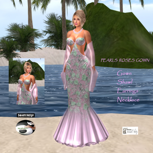 *Promo DAVARTS DESIGN - GOWN ROSE & PEARLS PINK OLD MAITREYA