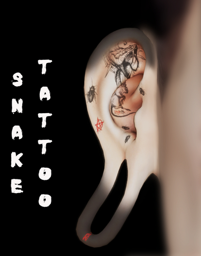 PROFANATION Snake Tattoo Swallow Dropped Ears
