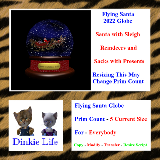 ( DL ) Dinkie Life  Santa In Flight Globe