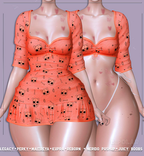 Bipolar - Rian Dress - Orange Spooky