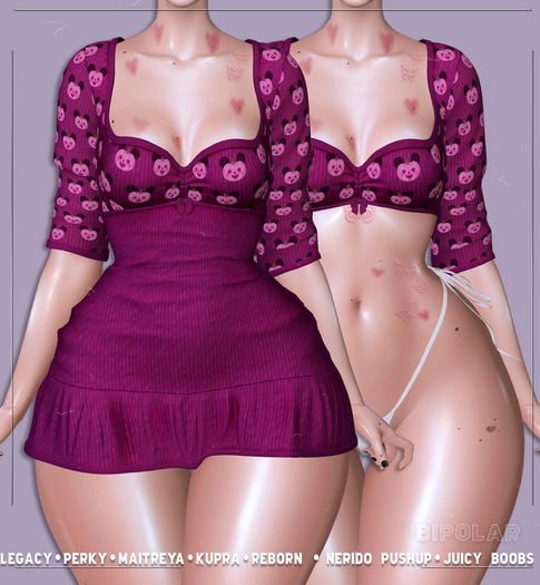 Bipolar - Rian Dress - Beet Spooky