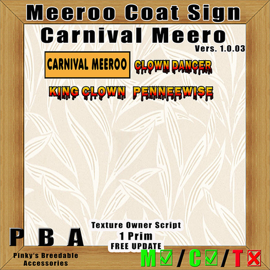 Meeroo Coat Sign Carnival Meeroo Vers. 1
