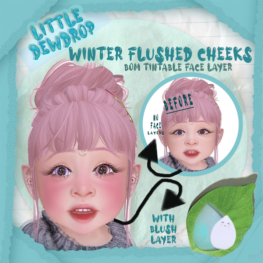 Second Life Marketplace Little Dewdrop Winter Flushed Cheeks Layer