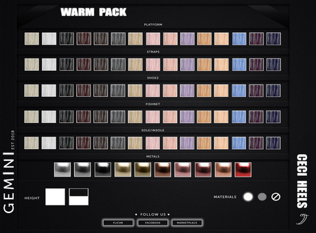 Second Life Marketplace - Gemini -Ceci Heels- WARM PACK (Add me)