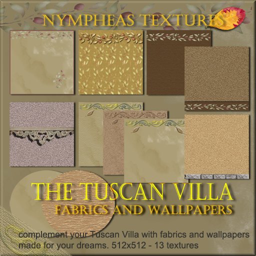 Second Life Marketplace - ##Nympheas Textures - The Tuscan Villa ...