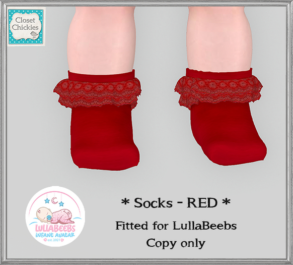 *CC* Socks RED {LullaBeebs} (add)