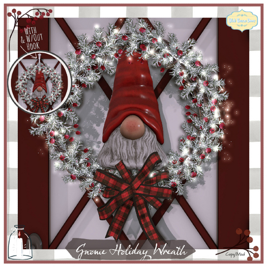 {OBD} Gnome Holiday Wreath