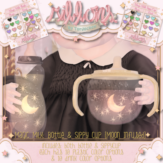 {Ribbons} Magic Milk - Bottle + Sippy Cup {Moon Infused} {Box}