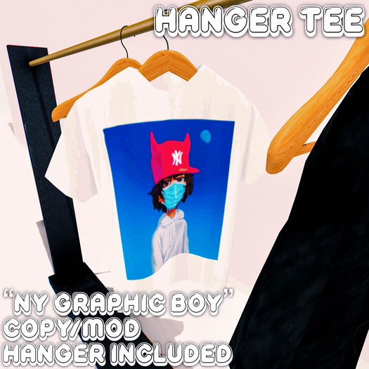 white "ny graphic boy" hanger tee