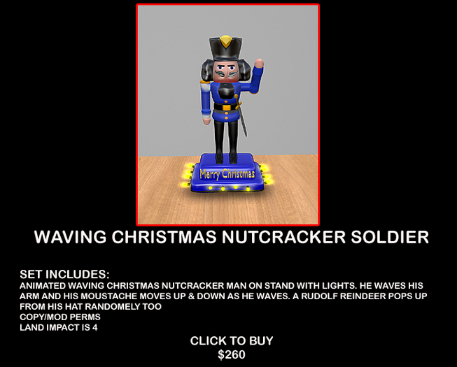 Christmas Waving Blue Nutcracker Soldier Decoration