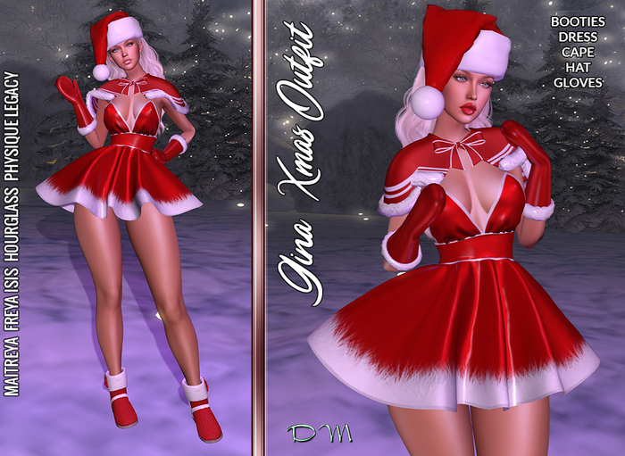 DM ~ Gina Xmas Outfit Red ♥ Promo ♥