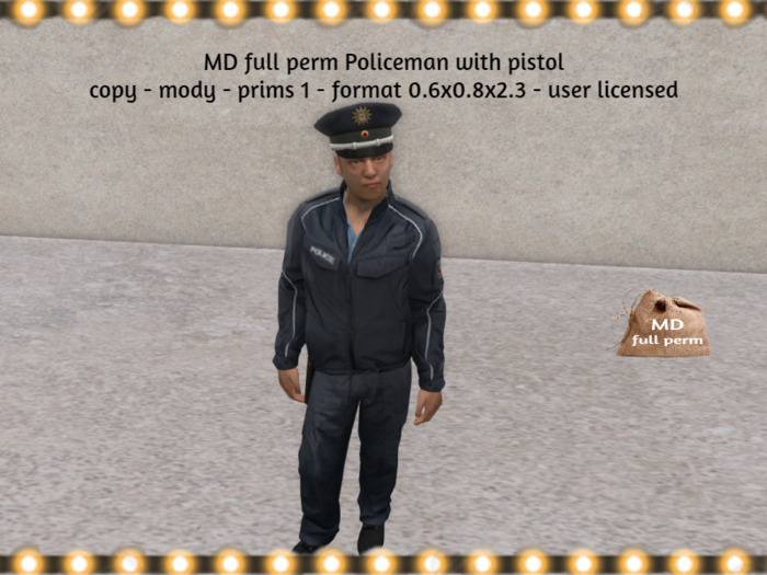 MD full perm Policeman with pistol
