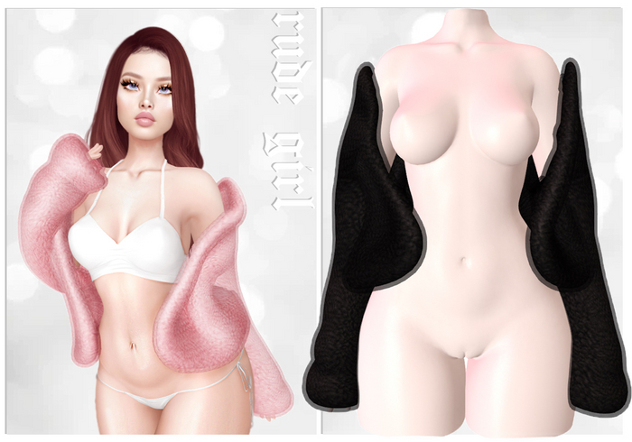 .+ Rude Girl +. Fluffy Fuzzy Jacket (black)