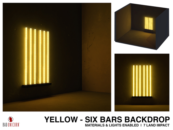 [Bad Unicorn] Yellow - Six Bars Backdrop (WEAR TO UNBOX!)