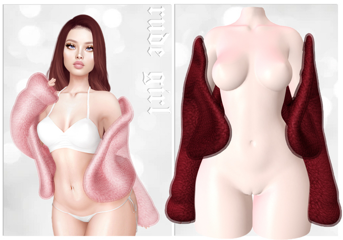 .+ Rude Girl +. Fluffy Fuzzy Jacket (wine)