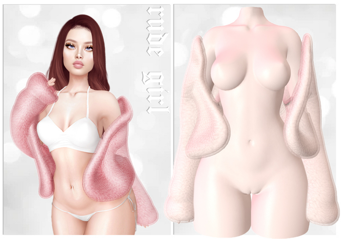 .+ Rude Girl +. Fluffy Fuzzy Jacket (white)