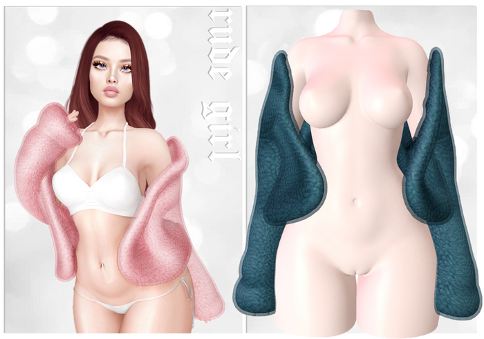 .+ Rude Girl +. Fluffy Fuzzy Jacket (teal)