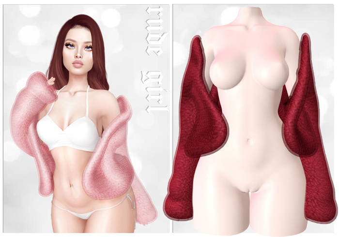 .+ Rude Girl +. Fluffy Fuzzy Jacket (cranberry)