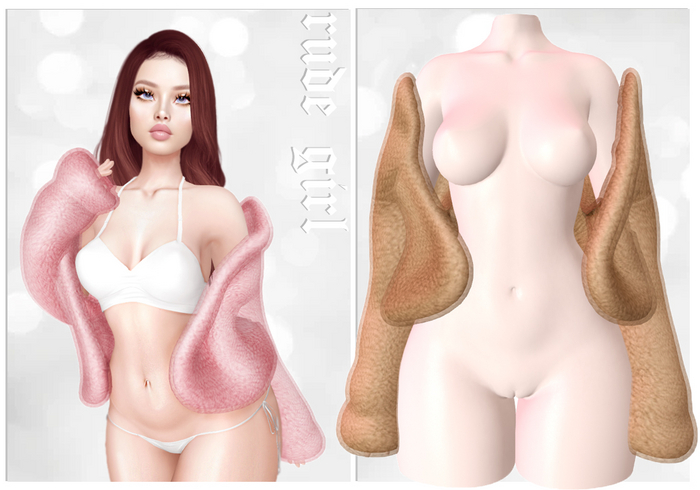 .+ Rude Girl +. Fluffy Fuzzy Jacket (beige)