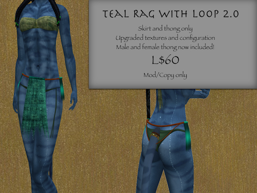 Teal Loincloth with Loop 2.1 Basket(m/c)