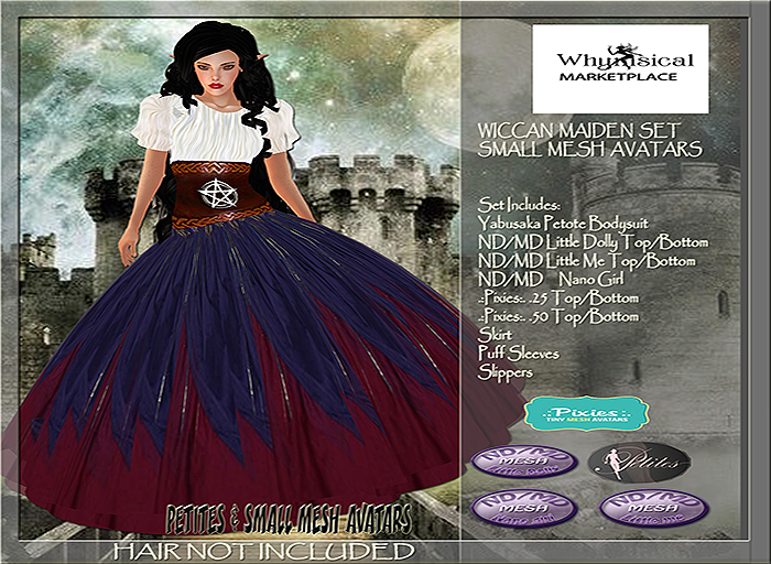 Wiccan Maiden Small Mesh Avatar set