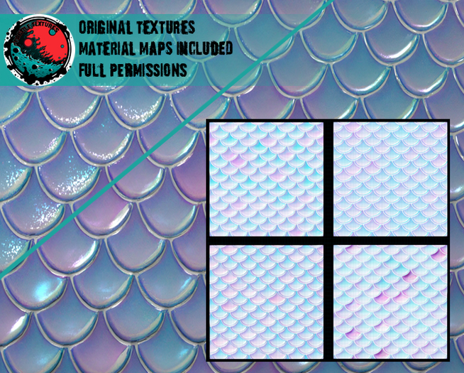 ::T:: Materials Texture: Mermaid Glitter & Gloss 1-4a (15% off)