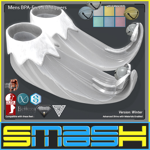SMASH - Mens BPA-Free Elf Slippers (Winter)
