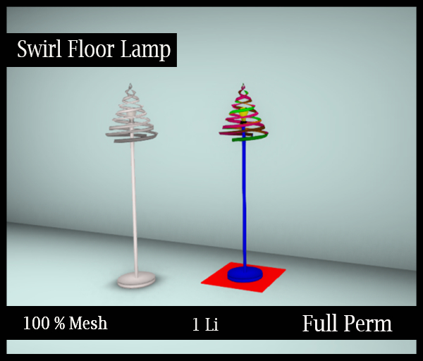 [BB] Mesh- Full Perm- Swirl Floor Lamp