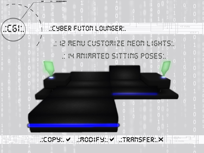.:CGI:. Cyber Futon Lounger / Sofa / Couch