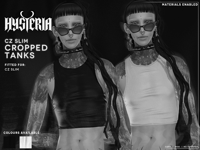 H! CZ Slim Cropped Tanks [DEMO]