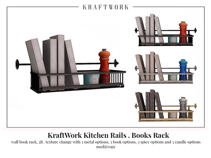 KraftWork Kitchen Rails . Books Rack (Add Me)