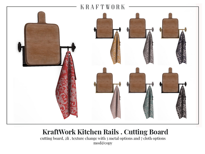 KraftWork Kitchen Rails . Cutting Board (Add Me)