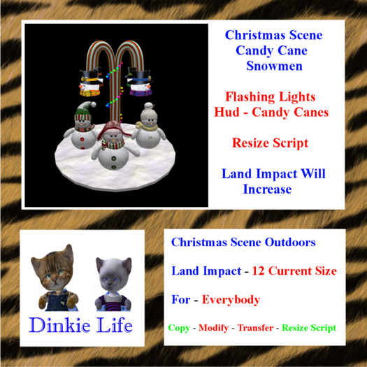 ( DL ) Dinkie Life Candy Cane Snowmen