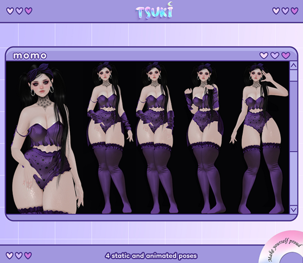 Tsuki. Momo Static & Anims Pack