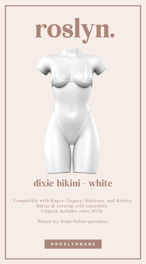 roslyn. dixie bikini. white