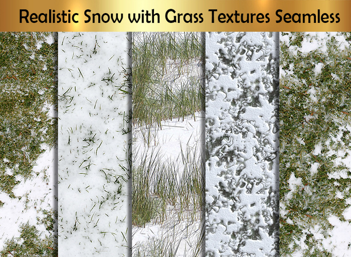 Second Life Marketplace - Realistic Snow with Grass Textures Seamless