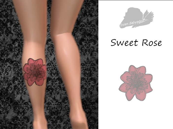 GIFT Tattoo "Sweet Rose" by Ivan S. Unisex. Promo for eBody Reborn, Kalhene ERIKA, Belleza, Maitreya & Legacy
