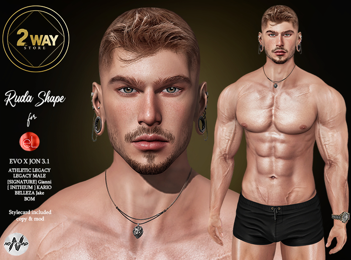 2way - Ruda Shape for Lelutka Evo X JON Head 3.1 {Add}
