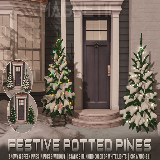 Magnetic - Festive Potted Pines